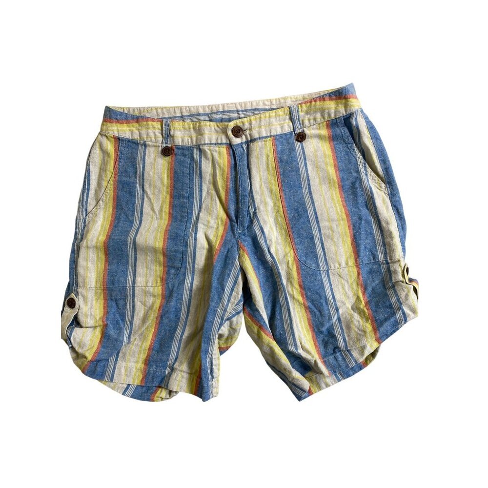 Patagonia Womens Striped Organic Cotton Hemp‎ Shorts Size 10 Outdoor Vacation